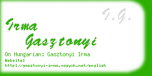 irma gasztonyi business card